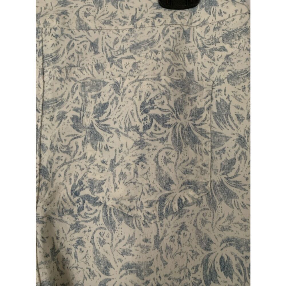 Mario Serrani Italy Light Blue Floral Cropped Pants Pockets Size L - Picture 4 of 10